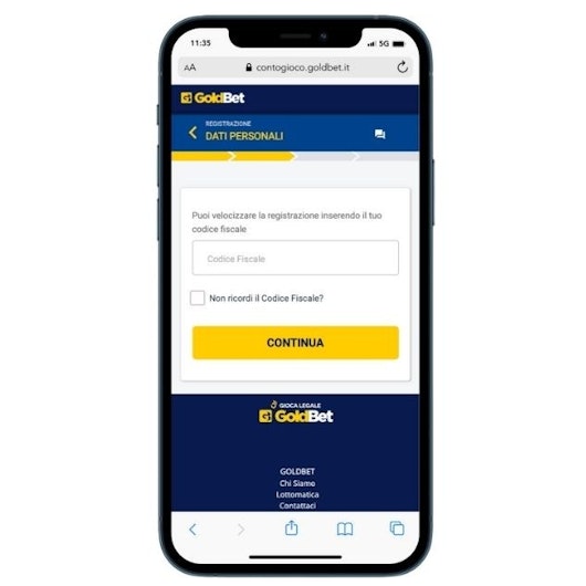 Apri conto gioco golbet 2