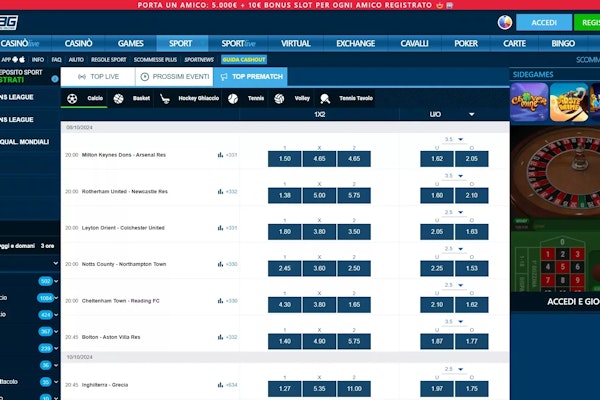 La funzione cash out di Betflag è accessibile su un'ampia gamma di eventi sportivi.