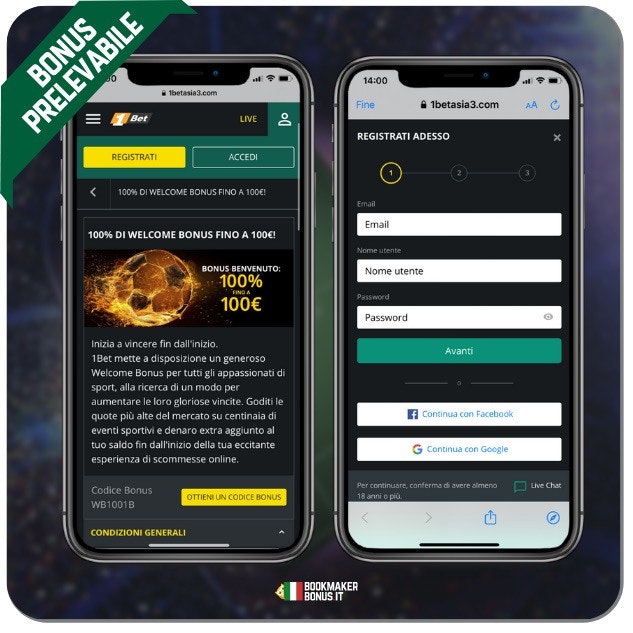 1bet bonus scommesse