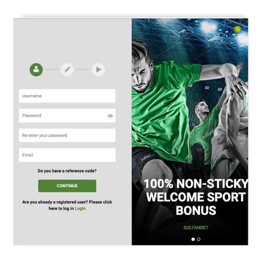 Primo passaggio: registrati per ricevere il bonus di Sultanbet.