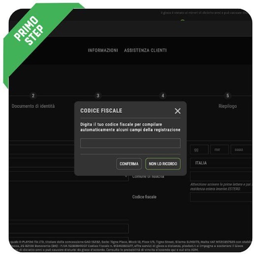 Dopo aver completato la registrazione, potrai effettuare il tuo primo deposito. È sufficiente: