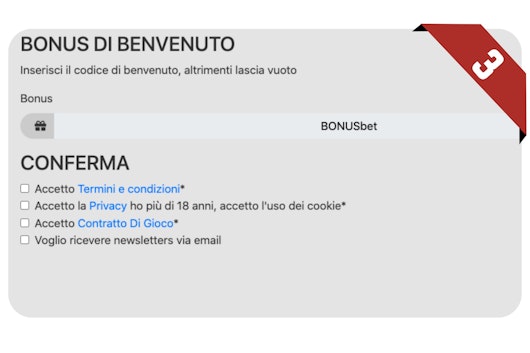 Seleziona il bonus di benvenuto Fastbet durante la registrazione