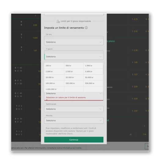 Registrazione bet365 Svizzera deposito