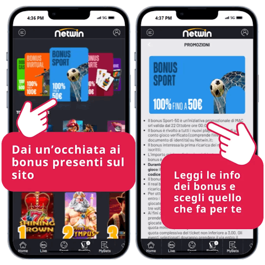 Scopri come iscriverti a Netwin per ottenere il bonus di benvenuto.