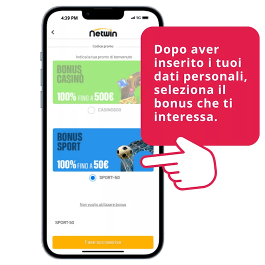 Ecco come registrarsi su Netwin: scegli il bonus di benvenuto.