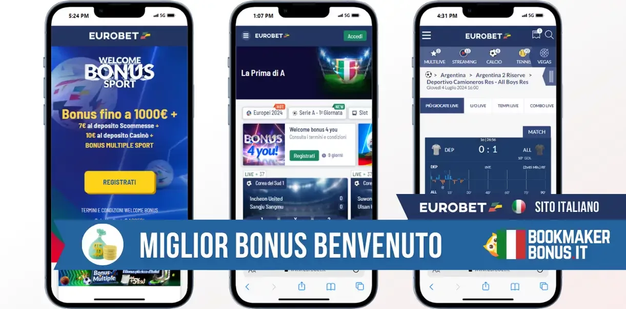 Eurobet: il top per i bonus tra i bookmaker italiani.