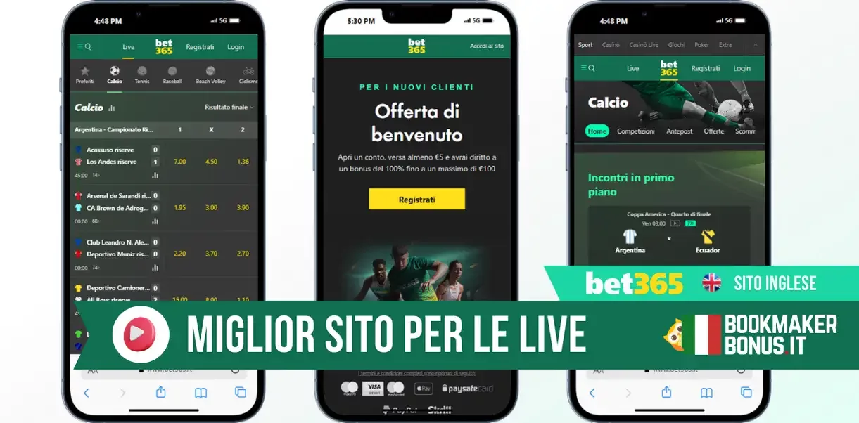 Miglior sito di scommesse estero: Bet365
