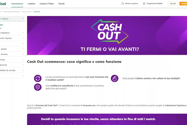 Non lasciarti sfuggire l'opportunità di sfruttare il cash out per ottimizzare al meglio le tue scommesse.