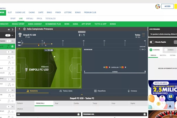 Puoi utilizzare il cash out per chiudere le tue scommesse Lottomatica sul calcio prima del termine