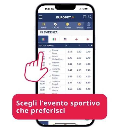 Dopo aver scelto l'evento, ora è il momento di decidere il tipo di scommessa e l'esito sul quale desideri puntare. Le scelte possono variare: puoi scommettere sul risultato finale (1X2), sul numero totale di gol (over/under), sui marcatori, o su altri mercati disponibili.