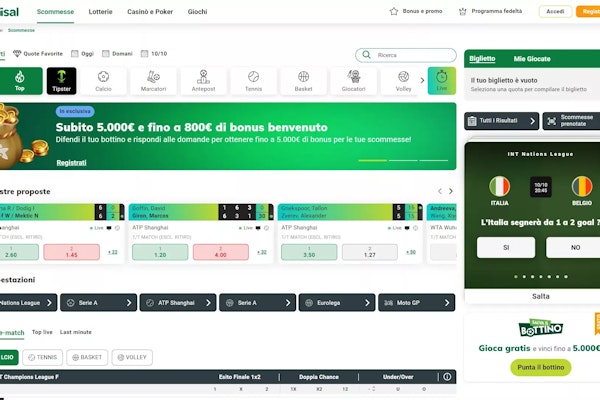 Sisal ti consente di utilizzare il cashout su un'ampia gamma di eventi