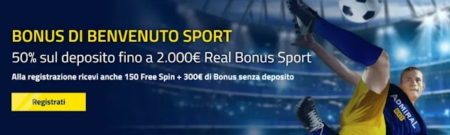 Nuovo bonus di benvenuto sport di Admiralbet.