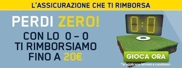 Assicurazione per scommesse terminate 0-0