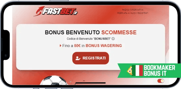 Screenshot del bonus scommesse Fastbet