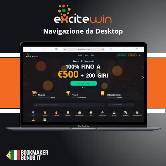 Excitewin navigazione desktop