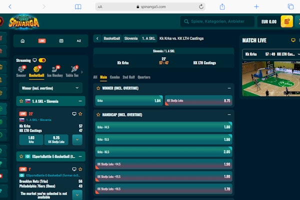 Spinanga live streaming basket
