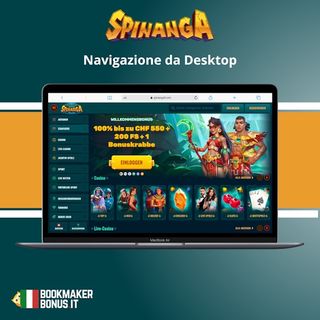 Spinanga navigazione desktop