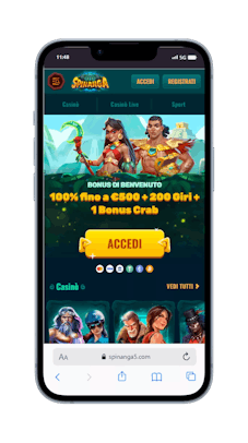 Screenshot della homepage di Spinanga